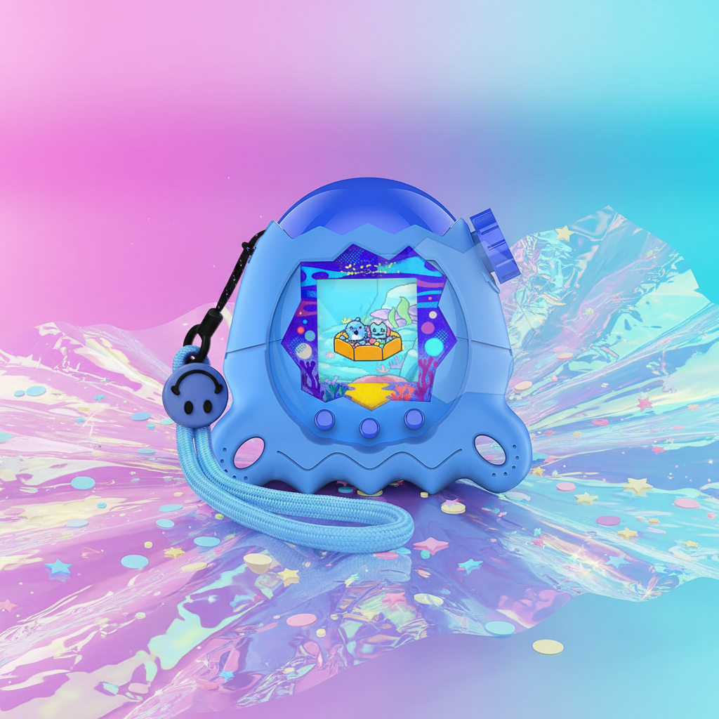 tamagotchi paradise in colorful theme background