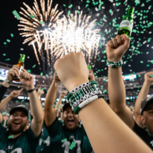 Go Birds Football Bracelet—Green Eagles Team Spirit Jewelry for Game Day