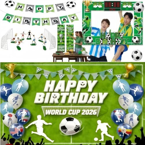 2026 World Cup Soccer Birthday Party Set with Backdrop & Banners