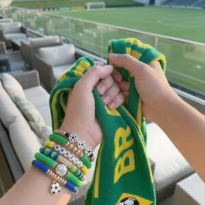 2026 World Cup Stackable Stretch Beaded Soccer Bracelets