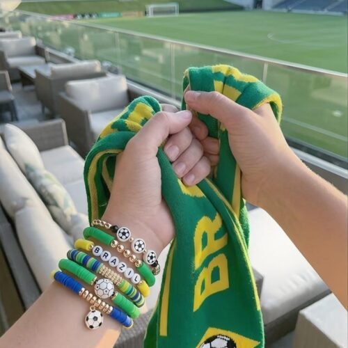 2026 World Cup Stackable Stretch Beaded Soccer Bracelets