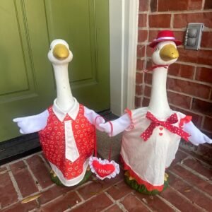 2 Sets 23" Valentine Goose Outfits- Outdoor Be Mine Decor