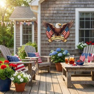 Historic USA 250th Anniversary America Eagle Door Hanger Sign