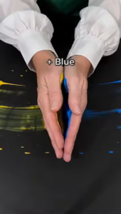 People is mixing the 2 colors with blue and yellow.